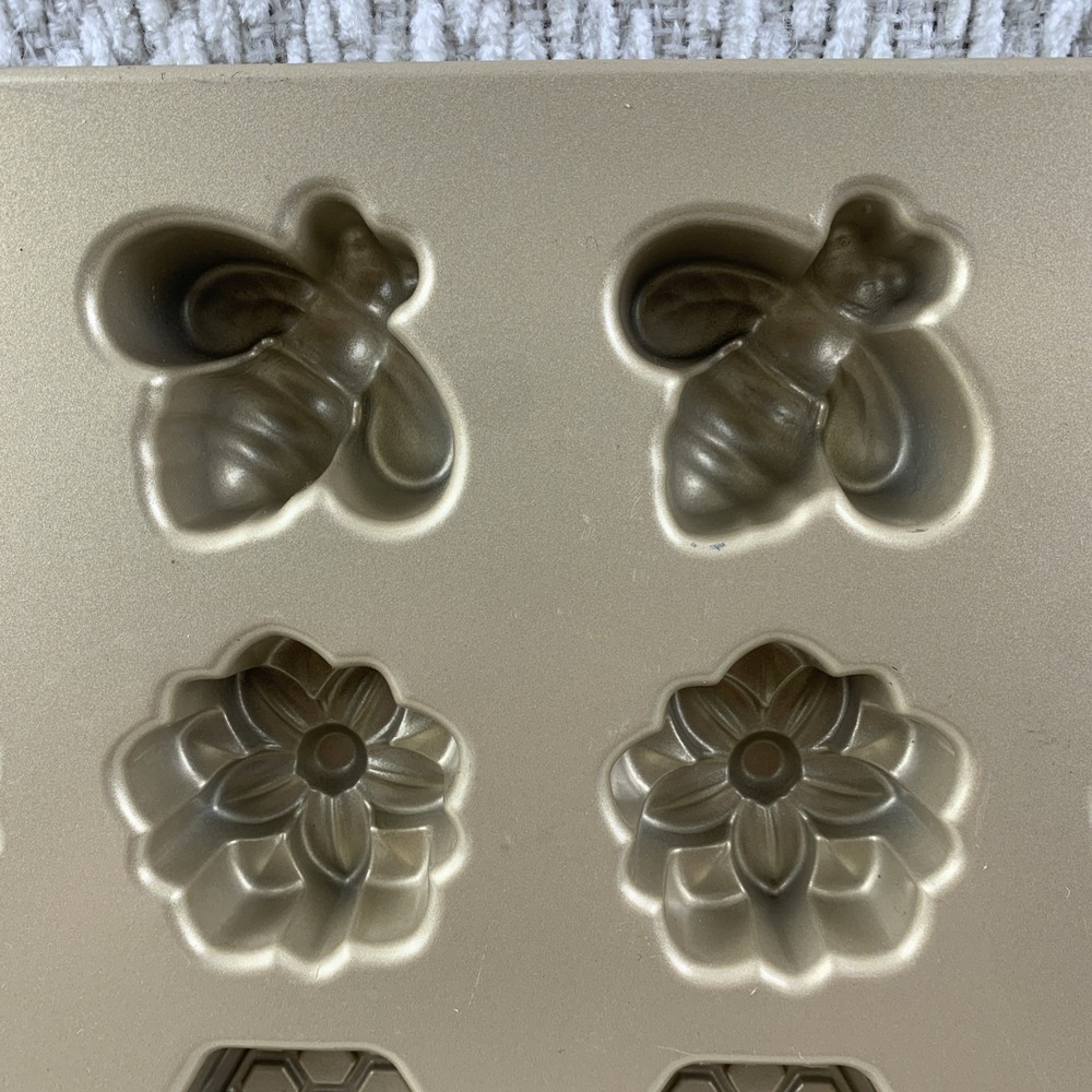 Nordic Ware Gold Bee, Flower & Hive Mini Cakelet Pan - Picture 9 of 16